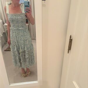 Elegant Blue Floral Dress